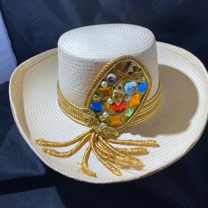 Vintage Michelle McGann by Sonni WovenHat With Gem